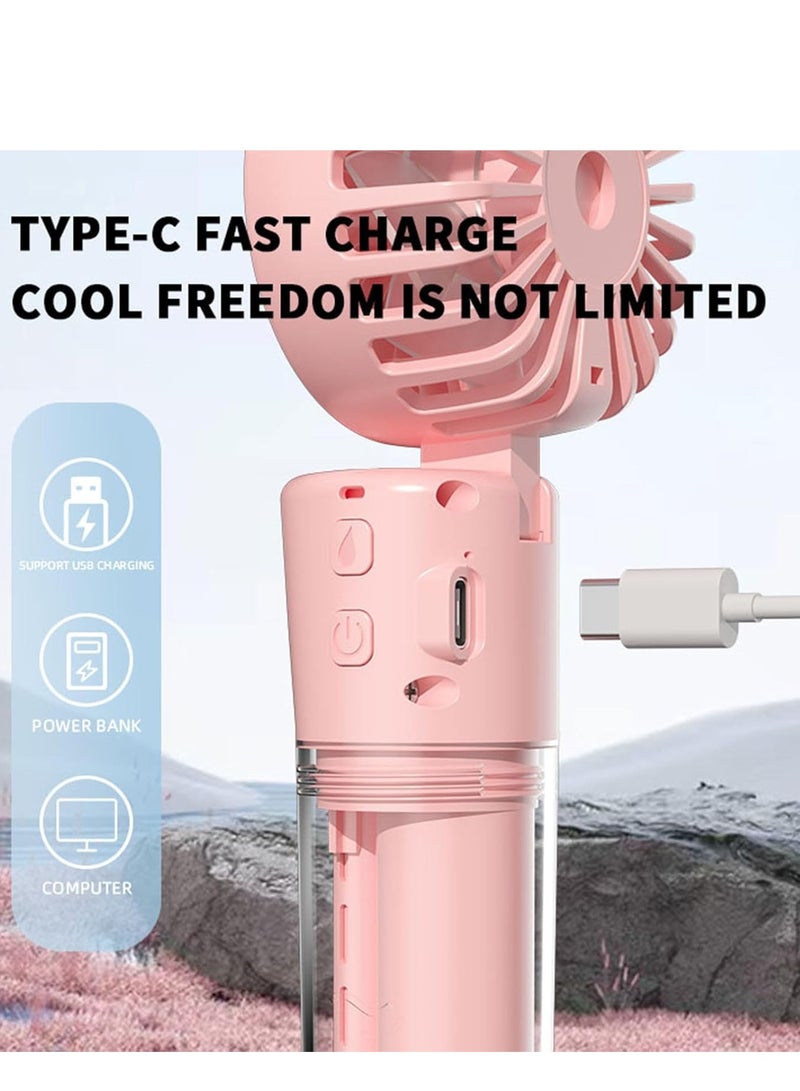 general Portable Handheld Misting Fan，Rechargeable Battery Operated Spray Water Mist Fan Foldable，4 Speeds，Small Personal Cooling Fans for Outdoor,Travel, Makeup, Home, Office, Camping - Image 5