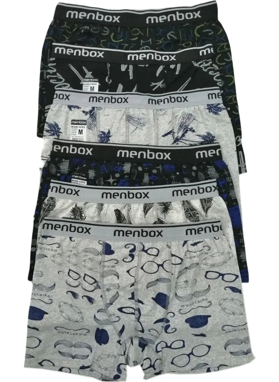 Anıt Anit Men's Lycra Boxer Pack of 6 Patterned Mixed Colors (Menbox 1052)