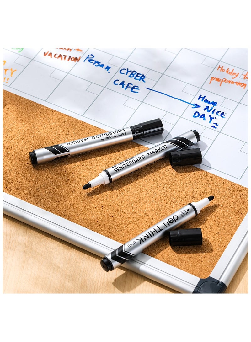 Deli ماركر سبورة دلي EU00120 أسود – 12 قطعة/علبة – مثالي للسبورات والأسطح الناعمة - Image 5