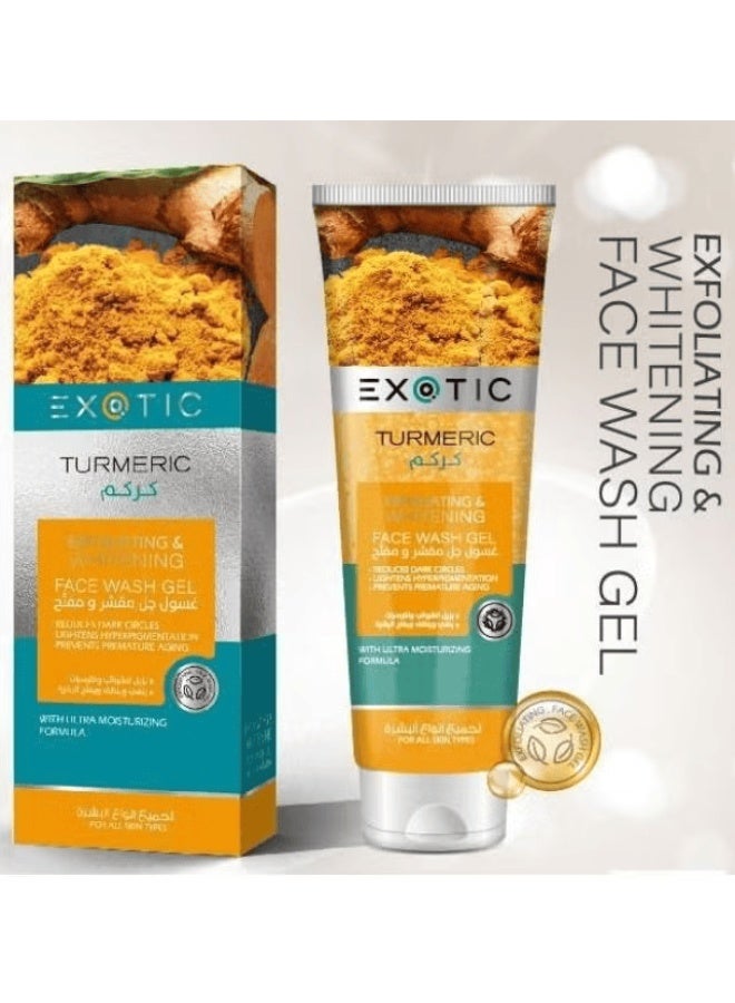 Exotic Exfoliating Whitening Face Wash Gel with Turmeric Extract – 100 ML