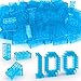 ZHX 100PCS Classic Transparent Building Bricks 2x4 Fully Transparent Bulk Bricks Parts and Pieces Compatible with Major Brands Creative Play Set Block Toy Gift for Aged 3 Transparent Blue - Image 2