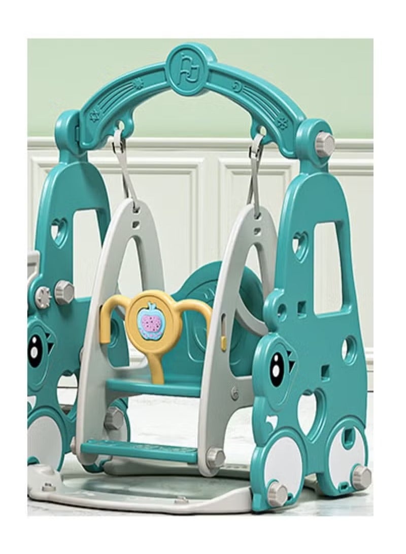 فول جوي مجموعة ملعب داخلي وخارجي للأطفال الصغار، مجموعة زحليقة وأرجوحة  3 في 1 للأطفال، مجموعة لعب زحليقة وأرجوحة مستقلة للأطفال مع طوق كرة سلة - Image 5