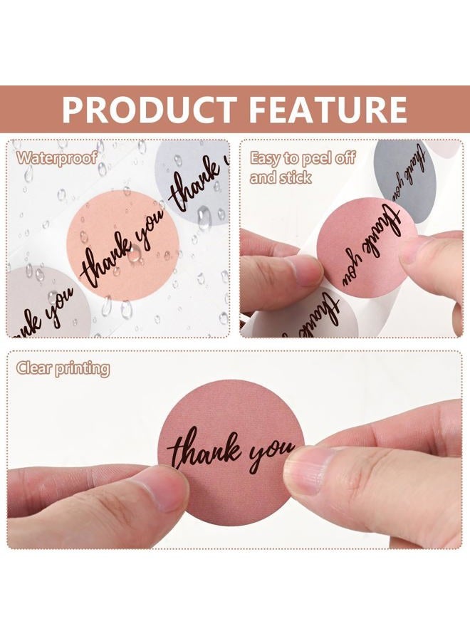 Aufee Thank You Stickers,1.5 Inch Waterproof Morandi Boho Thank You for Supporting My Small Business Stickers Roll,Solid Colors Round Adhesive Labels Bulk for Packaging,Envelopes,Gift Wraps (500pcs) - Image 3
