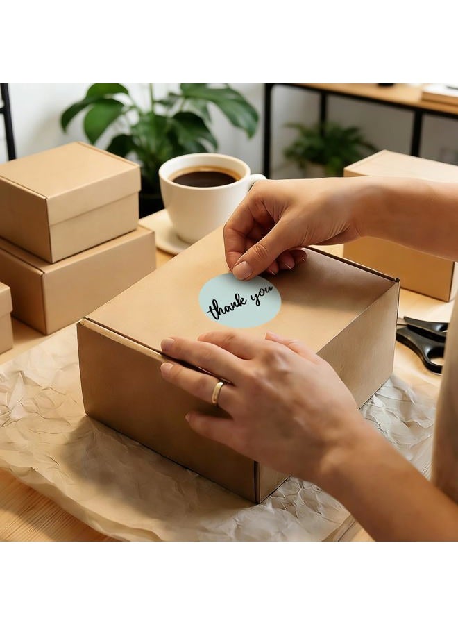 Aufee Thank You Stickers,1.5 Inch Waterproof Morandi Boho Thank You for Supporting My Small Business Stickers Roll,Solid Colors Round Adhesive Labels Bulk for Packaging,Envelopes,Gift Wraps (500pcs) - Image 4
