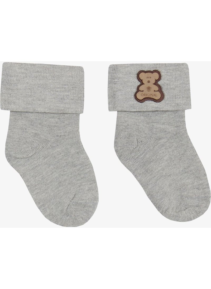 Katamino Baby Boy Sock Socks Teddy Bear Amalı 0-18 Months, Gray  - Image 4