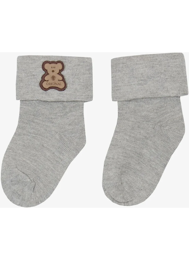 كاتامينو Baby Boy Sock Socks Teddy Bear Amalı 0-18 Months, Gray