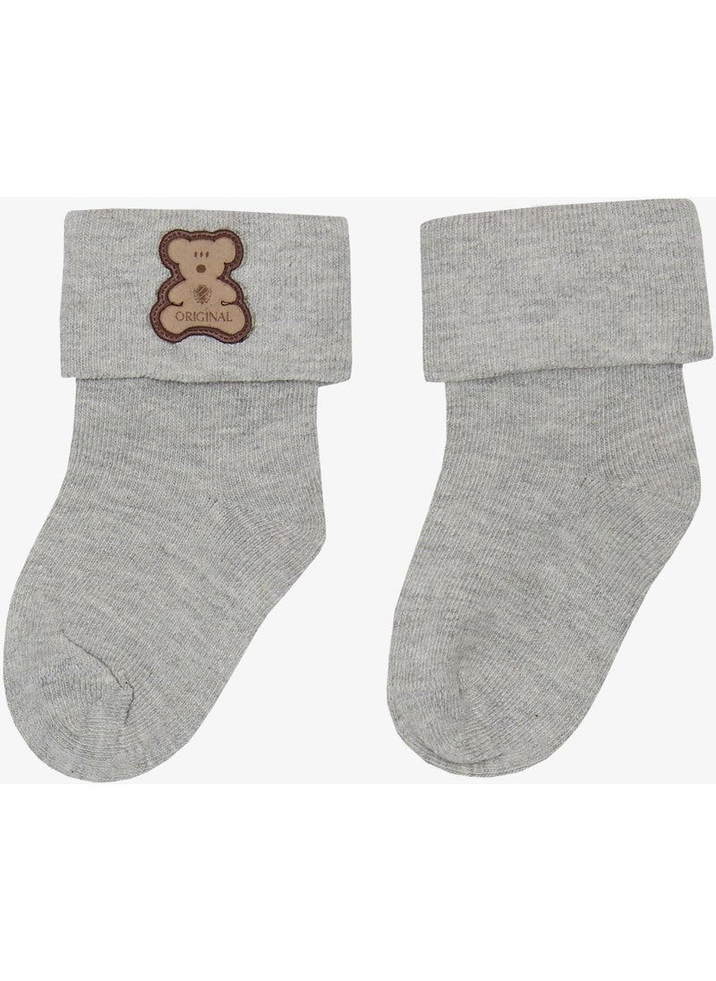 Katamino Baby Boy Sock Socks Teddy Bear Amalı 0-18 Months, Gray  - Image 1