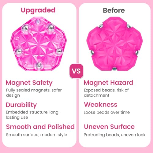 DYRDM Magnetic Fidget Sphere 12 PCS 200 Combinations with Magnet Blocks Magnetic Fidget Toys Sensory Balls Desk Toys for Adults Teens 14 Stress Relief Gift Stocking Stuffers Rose Red - Image 5