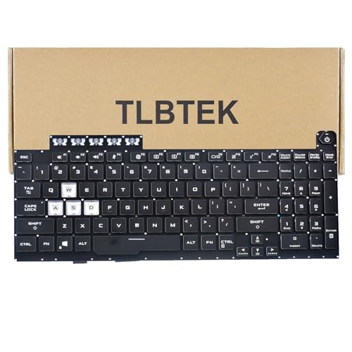 TLBTEK Backlight Keyboard Replacement Compatible with Asus TUF Gaming A15 FX506 FA506 FA556 TUF506.TUF A17 FA706.TUF Gaming F17 FX706LI FX706 FX706L FA706U FX706U FA706 661VUS00 Series RGB Laptop - Image 1