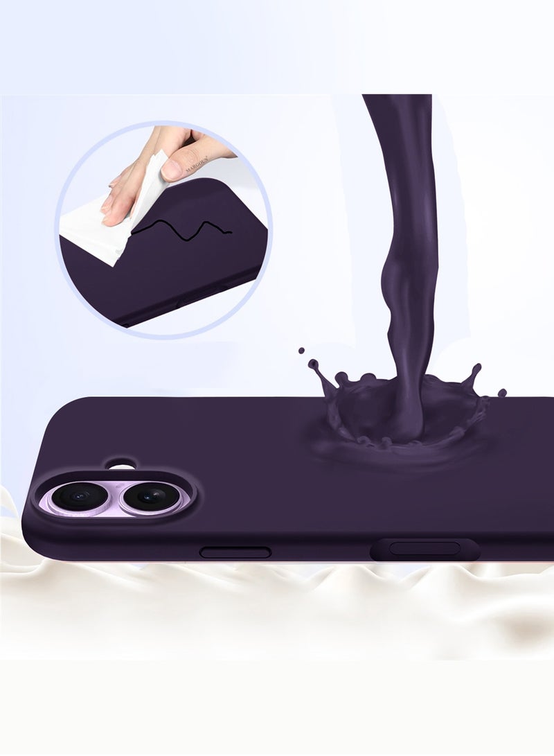 CATANES 3 Packs Silicone Protective Phone Case for iPhone 17 - Soft Anti-Scratch Microfiber Lining Ultra Slim Drop Protection Phone Cover with Two Privacy Screen Protectors - Purple - Image 3