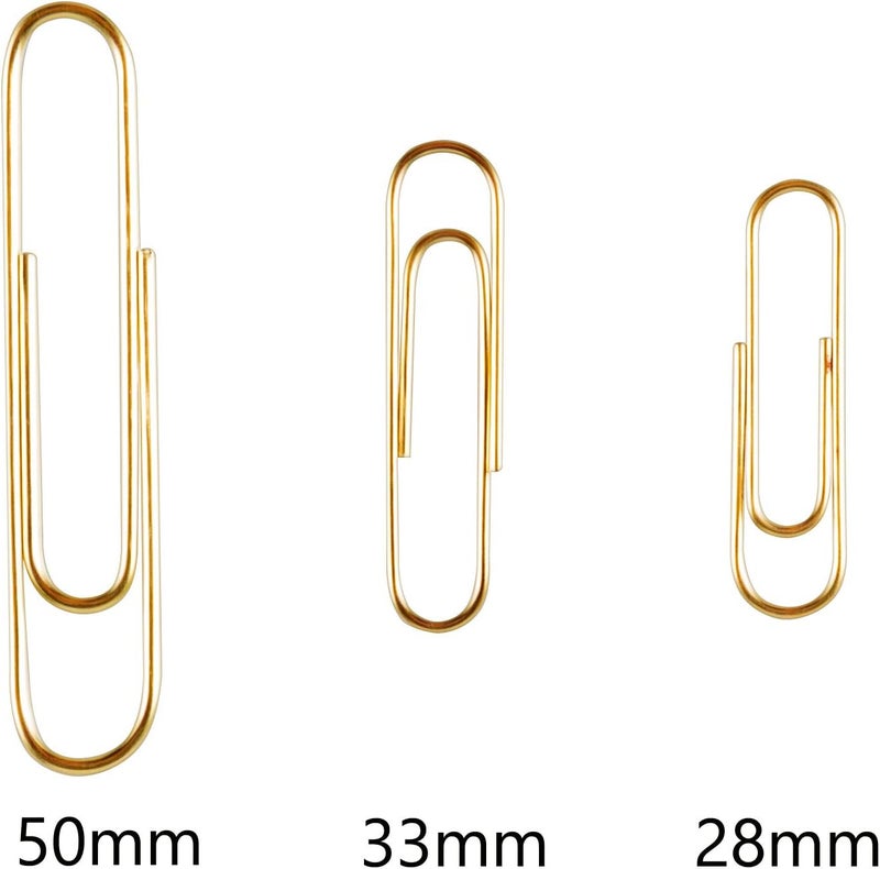 Deoot 600 Paper Clips,Office Gold Paper Clips Assorted Sizes(Small,Medium and Jumbo) 28 mm,33mm,50 mm - Image 5