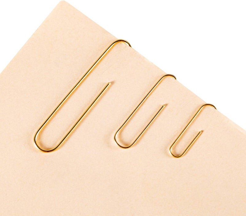 Deoot 600 Paper Clips,Office Gold Paper Clips Assorted Sizes(Small,Medium and Jumbo) 28 mm,33mm,50 mm - Image 3