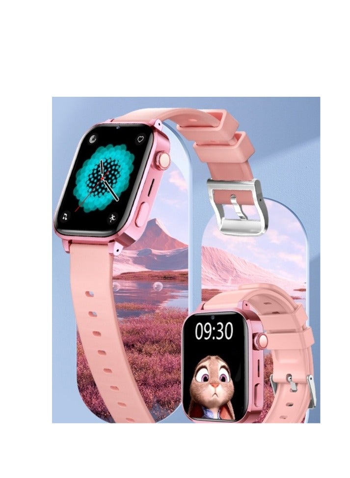 AROAQ Kids Smart Watch, Multifunctional Touching Screen Children Smartwatch, large screen multi-function video call smart watch for boys and girls, H18V Android model-[Pink] - Image 1