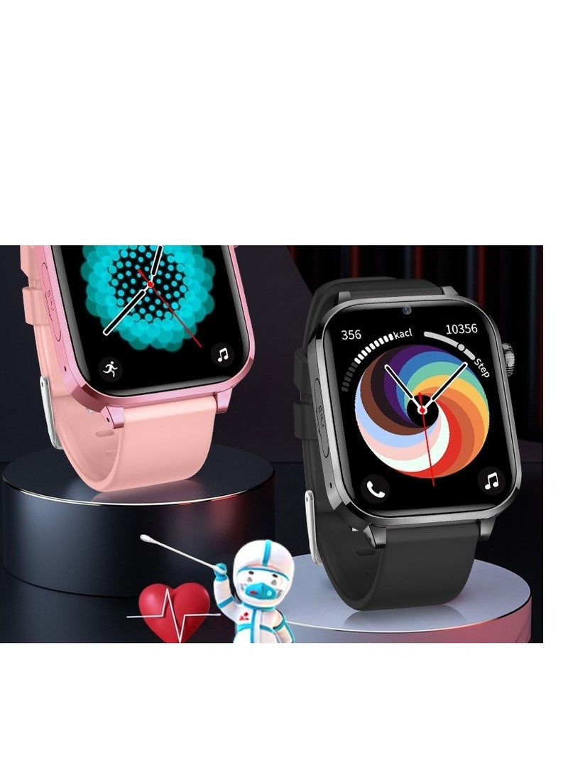 AROAQ Kids Smart Watch, Multifunctional Touching Screen Children Smartwatch, large screen multi-function video call smart watch for boys and girls, H18V Android model-[Pink] - Image 2