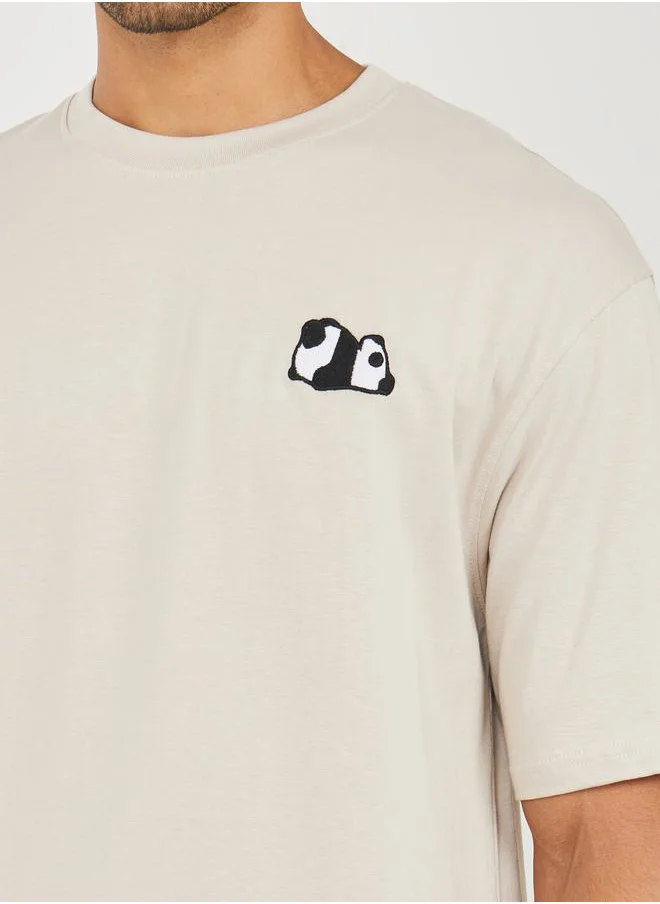 Styli Panda Embroidered Oversized T-Shirt