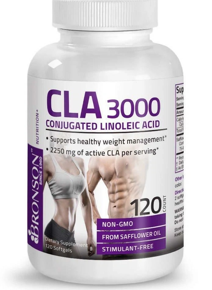Bronson CLA 3000, Conjugated Linoleic Acid, Safflower Oil, 120 Softgels - Image 2