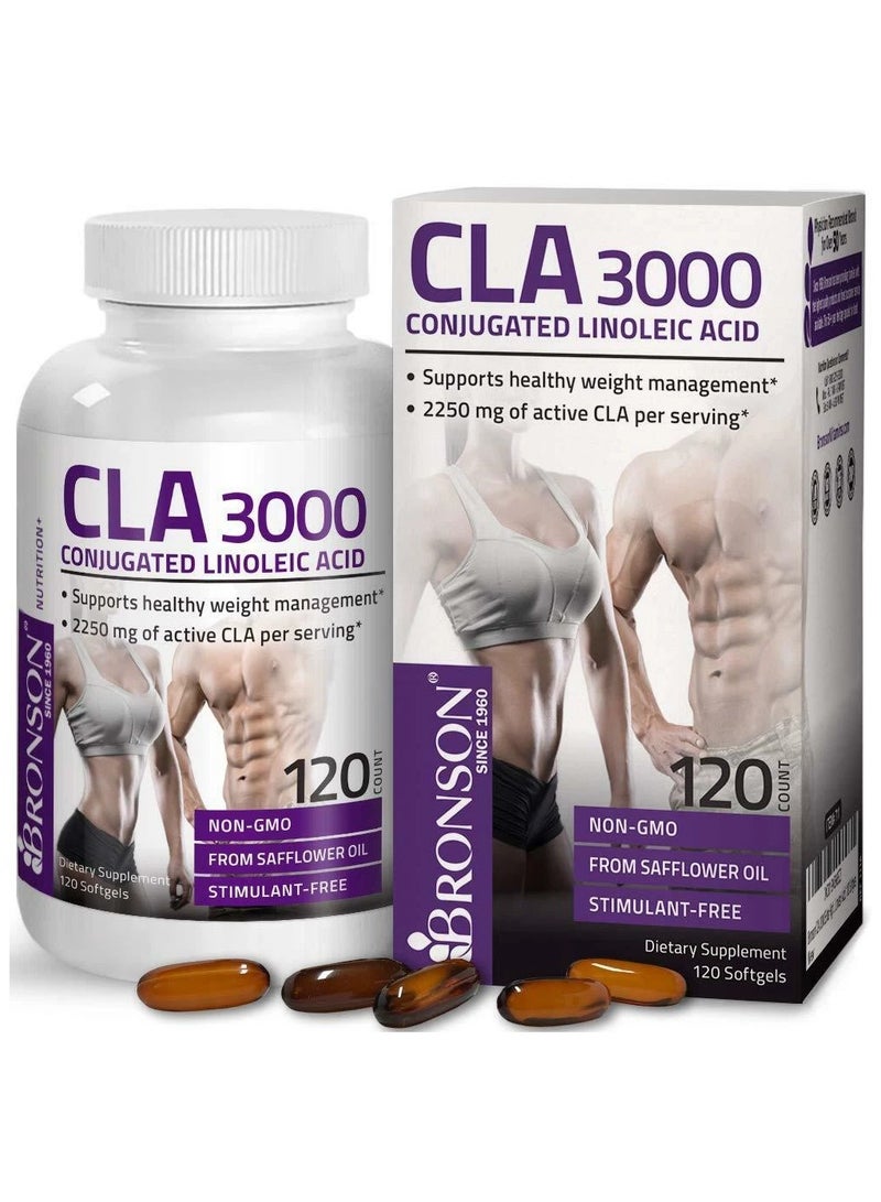 Bronson CLA 3000, Conjugated Linoleic Acid, Safflower Oil, 120 Softgels - Image 1