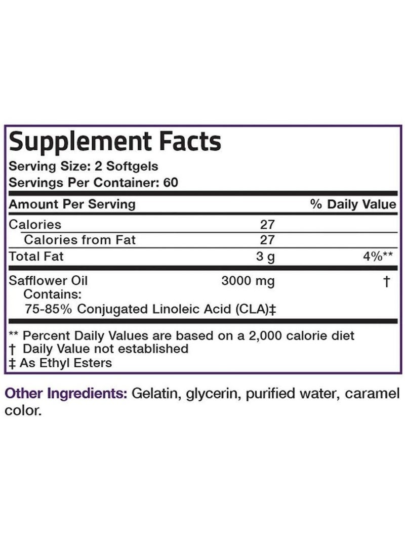 Bronson CLA 3000, Conjugated Linoleic Acid, Safflower Oil, 120 Softgels - Image 3