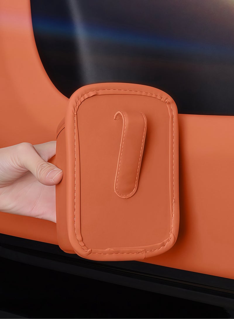 حامل مشروبات سيارة مضاد للانسكاب - مشبك جلد برتقالي، حواف ناعمة وتماسك قوي | اكسسوار دفع رباعي | شحن سريع الإمارات - Image 3