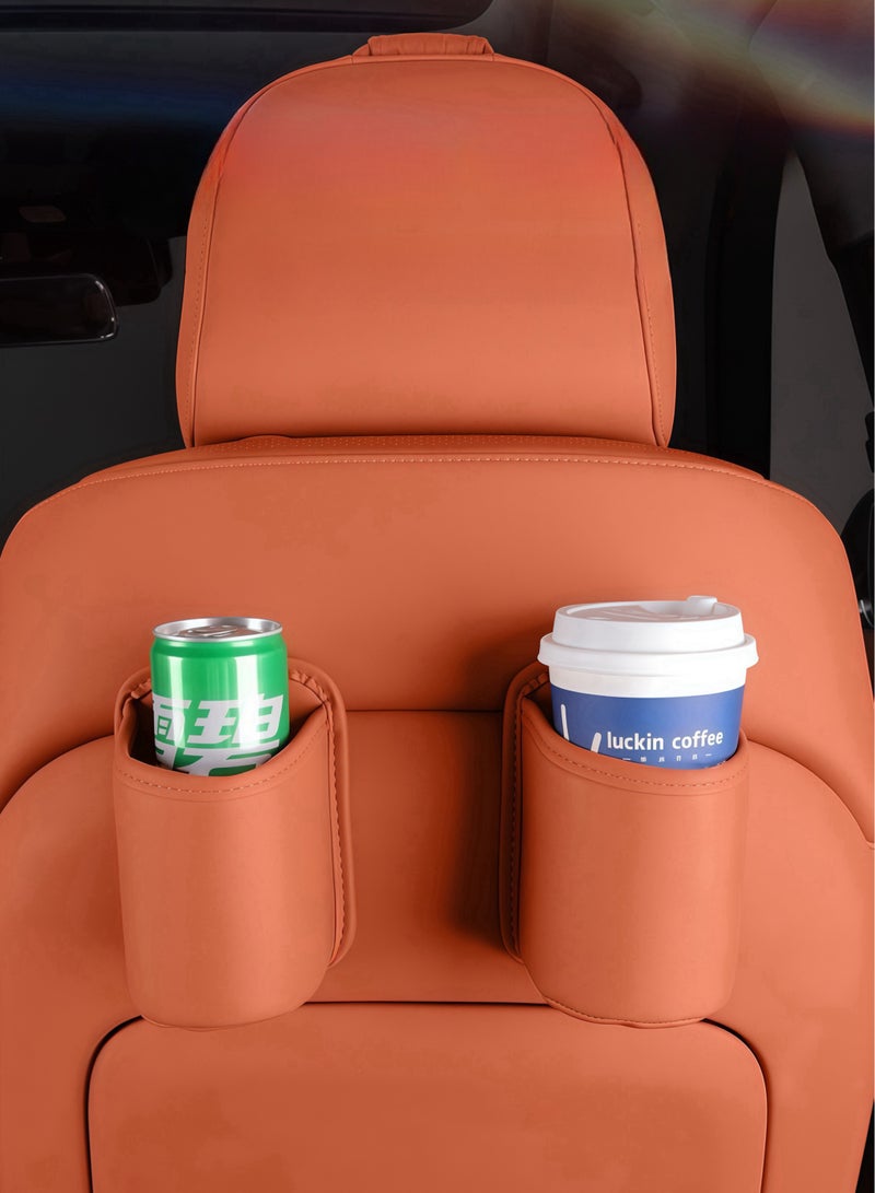 حامل مشروبات سيارة مضاد للانسكاب - مشبك جلد برتقالي، حواف ناعمة وتماسك قوي | اكسسوار دفع رباعي | شحن سريع الإمارات - Image 2