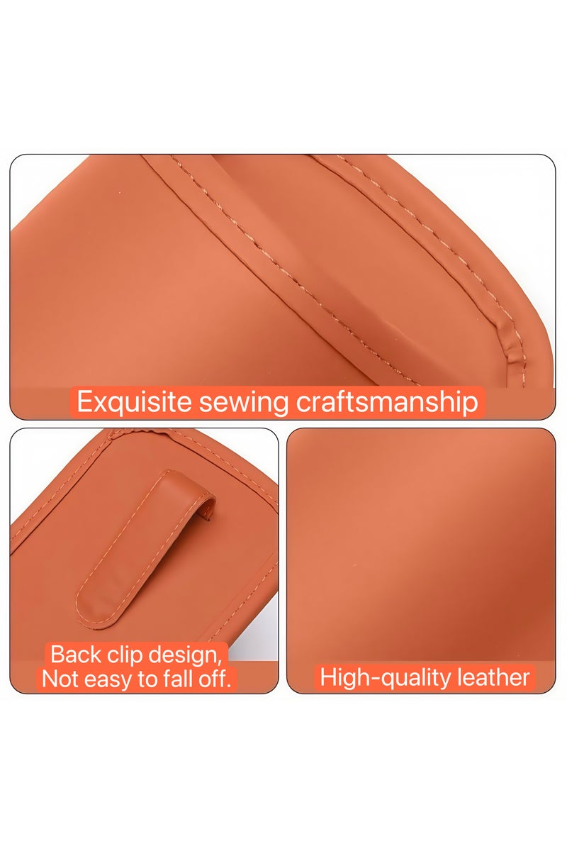 حامل مشروبات سيارة مضاد للانسكاب - مشبك جلد برتقالي، حواف ناعمة وتماسك قوي | اكسسوار دفع رباعي | شحن سريع الإمارات - Image 5