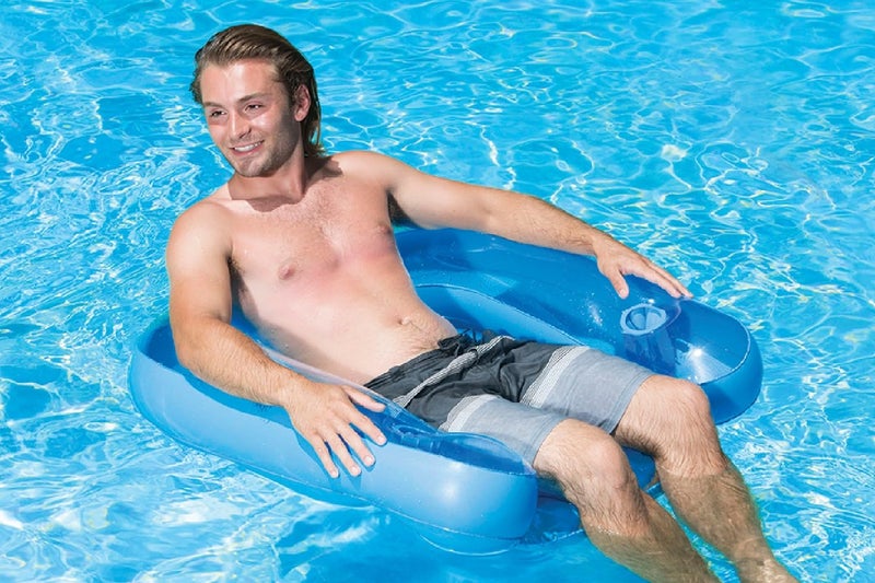 Poolmaster Paradise Water Chair, Inflatable Adult Pool Float Lounge Chair with Backrest, Armrests & Dual Cup Holders, Comfortable Floating Seat for Pool, Lake, Beach or River Relaxation - Image 3