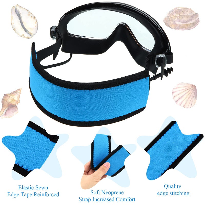 Skylety 3 Pcs Swimming Mask Strap Cover Diving Mask Straps Adjustable Hair Protector Wrap for Dive and Snorkel Masks Water Sports - Image 2