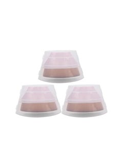 3pcs Foundation Brush with Case, Flat Top Hexagon Kabuki Foundation Brush Travel Makeup Brush for Blending Liquid, Cream, Powder Makeup (Pink)
