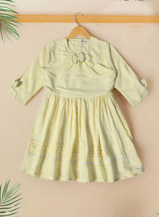 BELLA MODA Yellow Printed Dress - Image 1