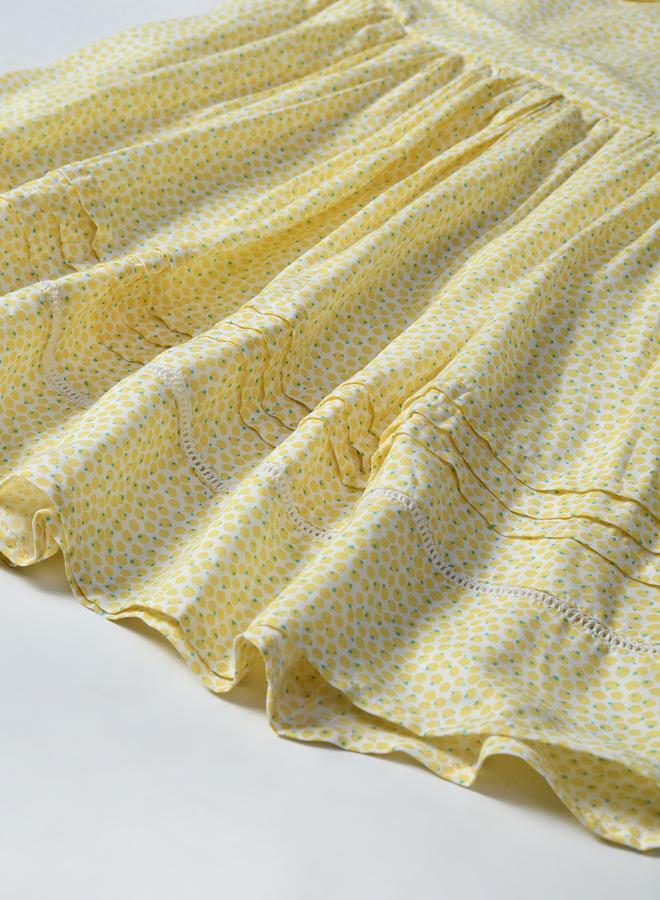 BELLA MODA Yellow Printed Dress - Image 4