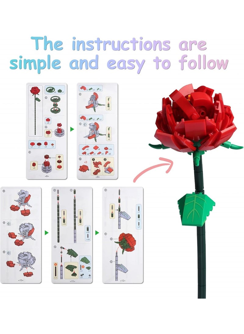 Block Bouquet, Small Particles Assembly Toys, 568 Blocks, Cultivate Children's Concentration Puzzles, Suitable for 6 Years Old + Child  - Image 3