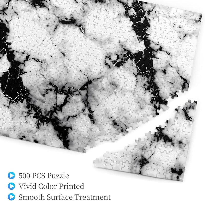 لعبة بازل من الرخام الأبيض العروق 500 قطعة للكبار هدية ديكور المنزل - Image 3