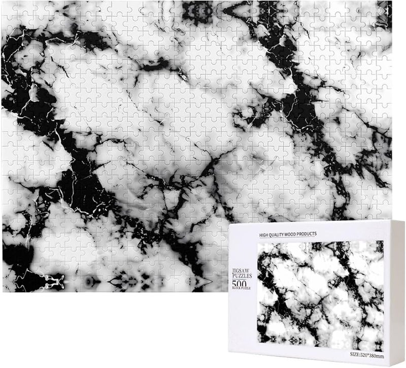 لعبة بازل من الرخام الأبيض العروق 500 قطعة للكبار هدية ديكور المنزل - Image 2