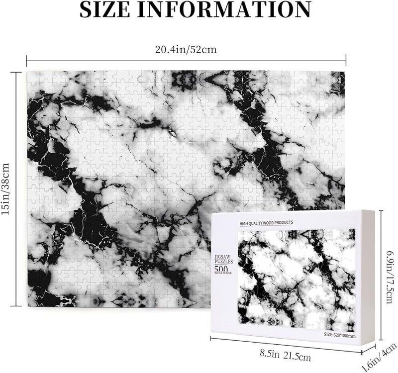 لعبة بازل من الرخام الأبيض العروق 500 قطعة للكبار هدية ديكور المنزل - Image 5