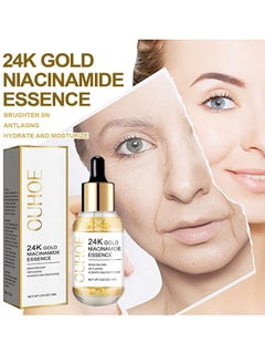 YouthElixir 24K Gold Collagen Boost Serum,24k Pure Gold Foil Essence Serum,Facial Serum Anti Aging,for All Skin Type