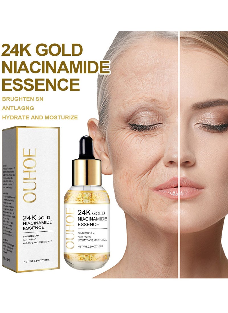 OUHOE - YouthElixir 24K Gold Collagen Boost Serum,24k Pure Gold Foil Essence Serum,Facial Serum Anti Aging,for All Skin Type - Image 1