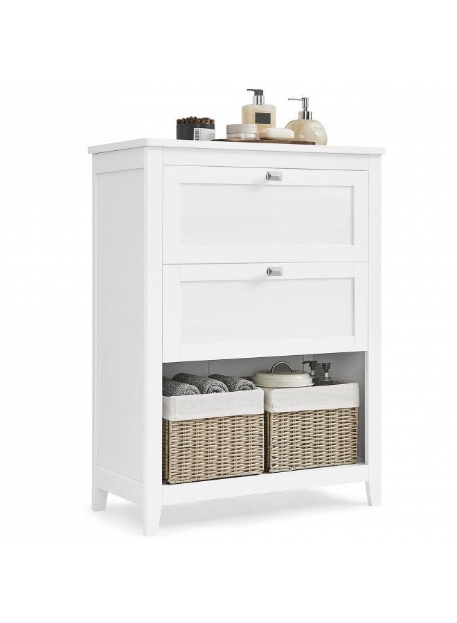 VASAGLE VASAGLE Bathroom Cabinet, Storage Cabinet and Bathroom Organizers, 2 Drawers with 1 Adjustable Divider, 2 Baskets, Sideboard, 11.8 x 23.6 x 31.5 Inches, Cloud White UBBC545W02  - Image 1