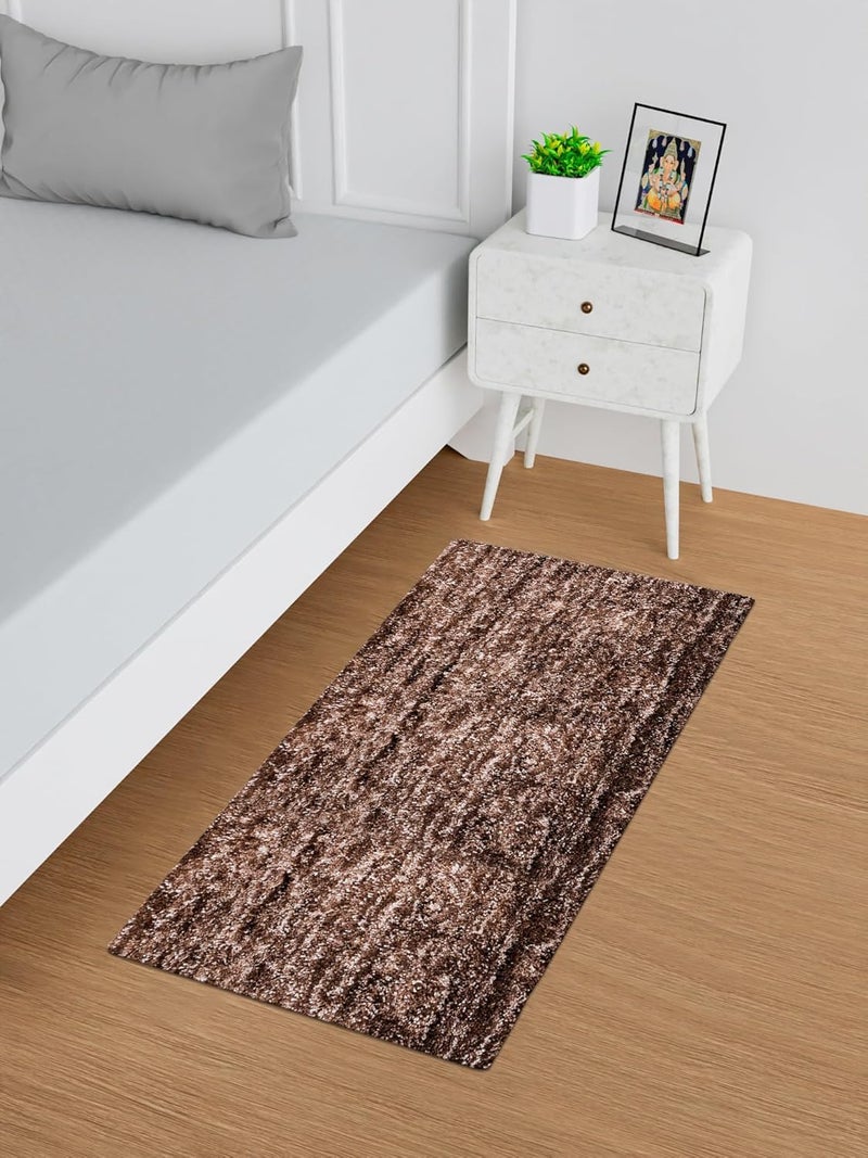 Kuber Industries Kuber Industries 2x6 Ft Bed Side Runner For Bedroom Living Room AntiSkid Carpet For Hall Foldable Kitchen Long Floor Rug For Home Lexus Brown  - Image 1