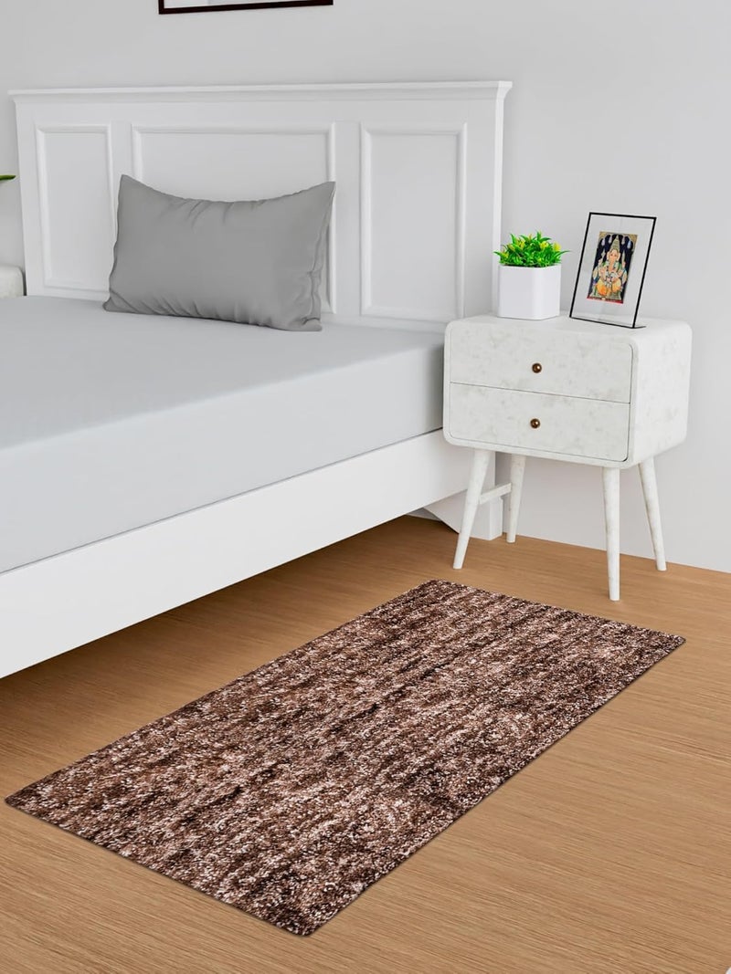 Kuber Industries Kuber Industries 2x6 Ft Bed Side Runner For Bedroom Living Room AntiSkid Carpet For Hall Foldable Kitchen Long Floor Rug For Home Lexus Brown  - Image 3