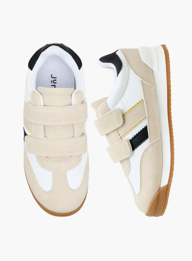 جونيورز Boys Panelled Sneakers with Hook and Loop Closure