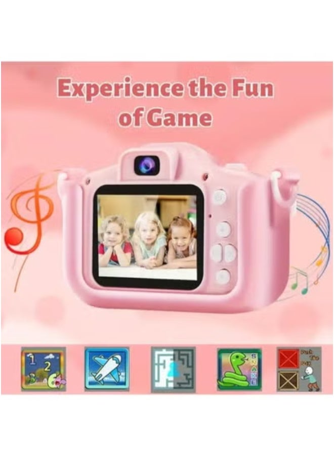 JAJEEK Kids Digital Camera for Girls and Boys | Pink Toddler Selfie Camera with Video Recording, Fun Games & Built-In Music | Durable & Easy-to-Use Learning Toy | Safe Portable Kids Camera for Creative Play | Perfect Birthday Gift or Children’s Day Surprise | Memory Capture Made Fun for Toddlers - Image 4