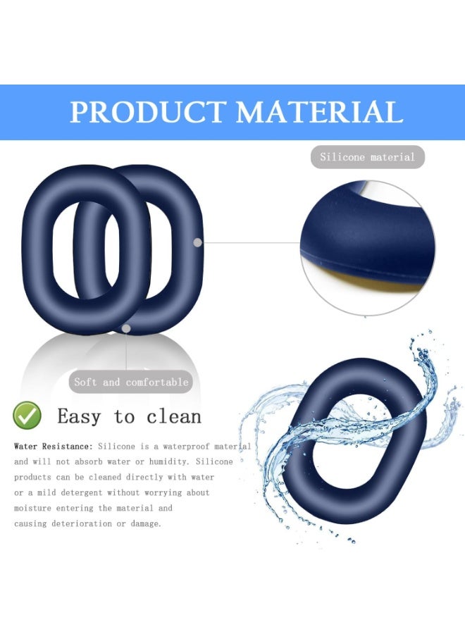 3 Sets Silicone Sweat Case Cover for Sony WH-1000XM5 Headphones, Embody XM5 Earpad Cover/Ear Covers/Headband Cover Protector, Washable Sweatproof Soft Silicone Headphone Accessories（Blue） - Image 5