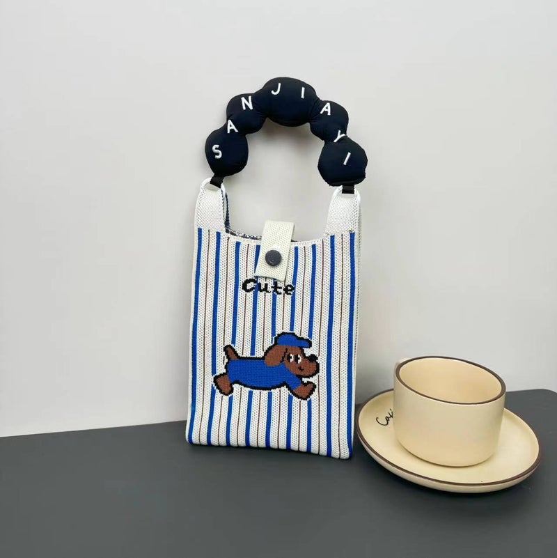 High-End Ins New Mobile Phone Bag Cute Cartoon Knitted Bag Niche Design Trendyy Shoulder Crossbody Shoulder Bag - Image 1