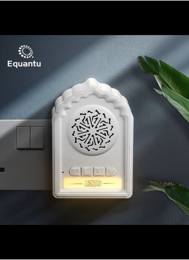 Equantu QB812 Quran Decoration Wall Plug Islamic Muslim Player – Mini Hanging Rechargeable Koran Zikir Speaker with Night Light, Bluetooth, and FM Radio – Ideal for Home, Mosque, and Spiritual Spaces  - Image 3