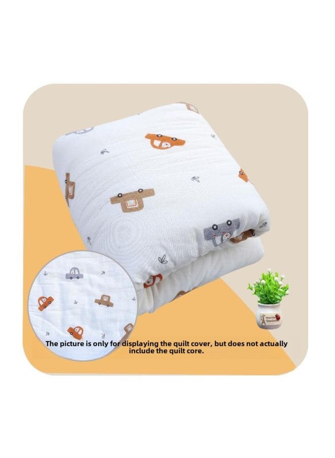 # غطاء لحاف للأطفال الرضع، غطاء لحاف من القطن برسوم كرتونية للأطفال، غطاء لحاف لحقيبة الأطفال حديثي الولادة، غطاء لحاف للأطفال، بطانة من القطن - اللون: سيارة (غطاء لحاف من الشاش القطني الغائم) - المواصفات: 150 × 200 سم - Image 1