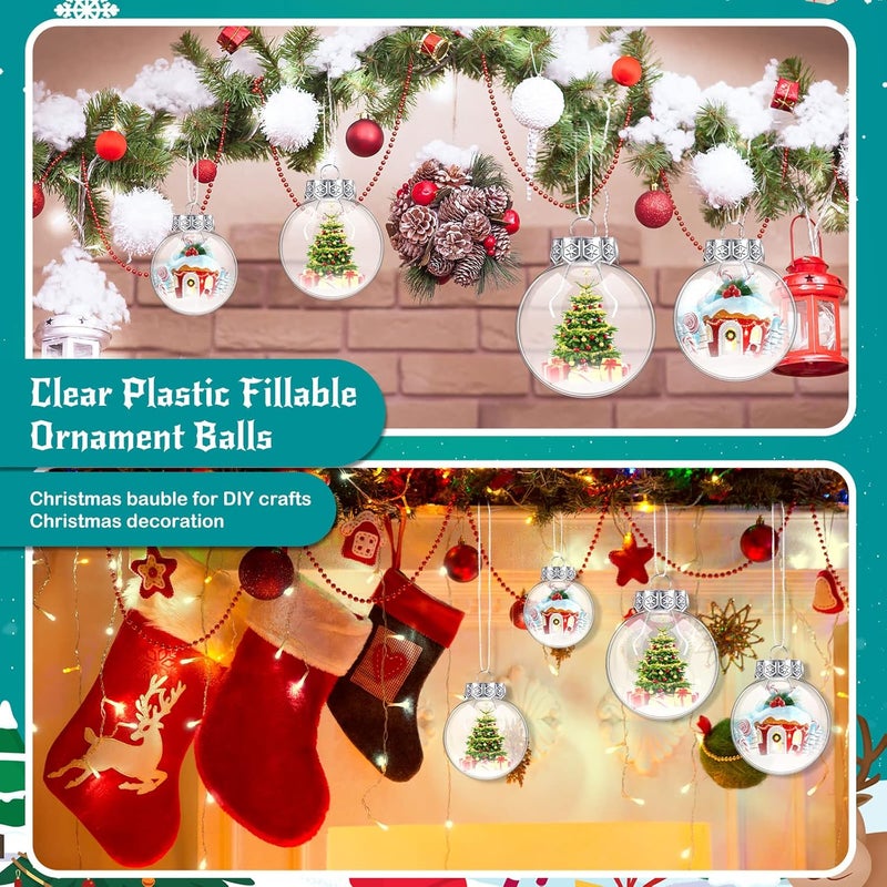 Macarrie Clear Plastic Fillable Ornament Balls 2236276315 Inch Clear Plastic Christmas Ball Ornaments for DIY Crafts Christmas Tree Decor - Image 5