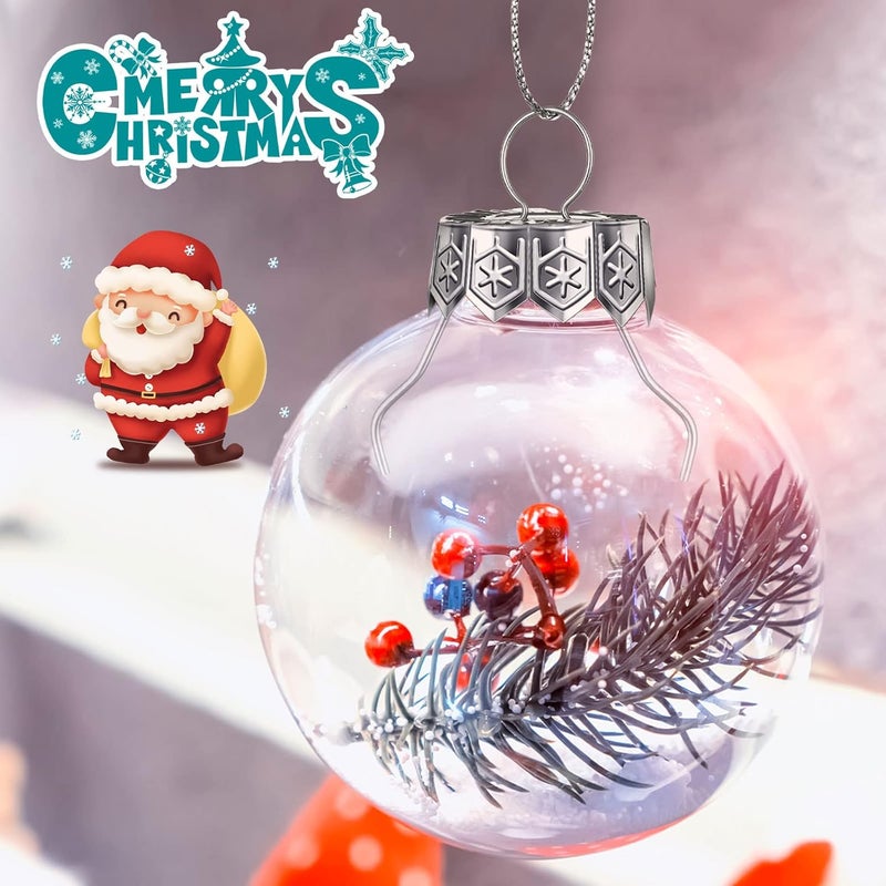 Macarrie Clear Plastic Fillable Ornament Balls 2236276315 Inch Clear Plastic Christmas Ball Ornaments for DIY Crafts Christmas Tree Decor - Image 3