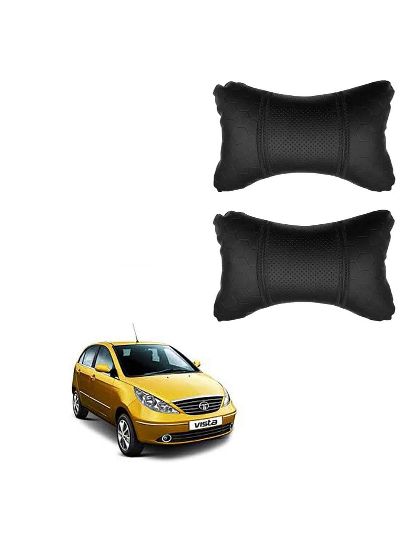 Adroitz Adroitz Black Universal Neck Rest Pillow Faux Leather Material in Football Design for All Cars_465  - Image 1