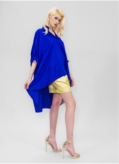 BITOLIA GALLERY Blue Poplin Tunic Butterfly Sleeve  - Image 3