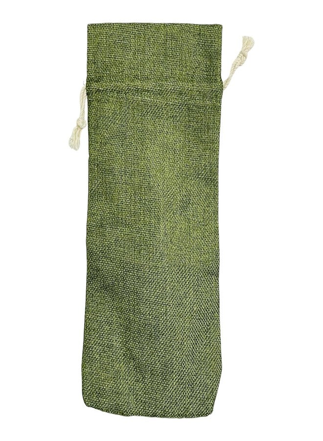 Moira Green Santa Wine Bottle Gift Cover Bag, Drawstring Closure, Burlap Wine Bag 30 X 14 cm - Image 5